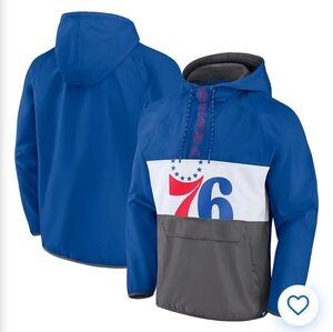 Philadelphia 76ers Men's Pullover Anorak Hoodie NWT- Medium